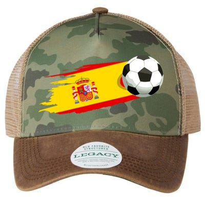 Spain Soccer Ball Spain Flag Jersey Spanish Football Fan Legacy Tie Dye Trucker Hat