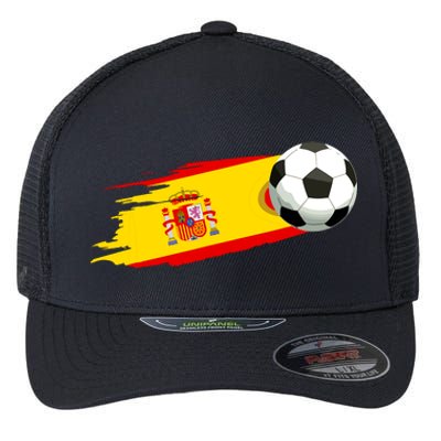 Spain Soccer Ball Spain Flag Jersey Spanish Football Fan Flexfit Unipanel Trucker Cap