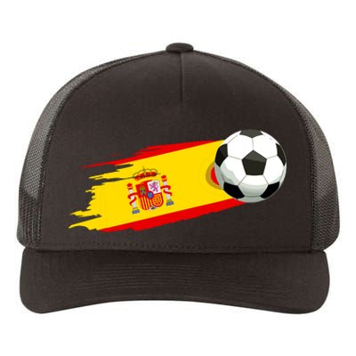 Spain Soccer Ball Spain Flag Jersey Spanish Football Fan Yupoong Adult 5-Panel Trucker Hat