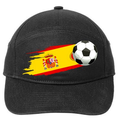 Spain Soccer Ball Spain Flag Jersey Spanish Football Fan 7-Panel Snapback Hat