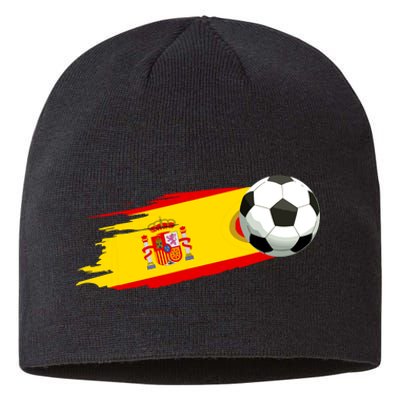 Spain Soccer Ball Spain Flag Jersey Spanish Football Fan Sustainable Beanie