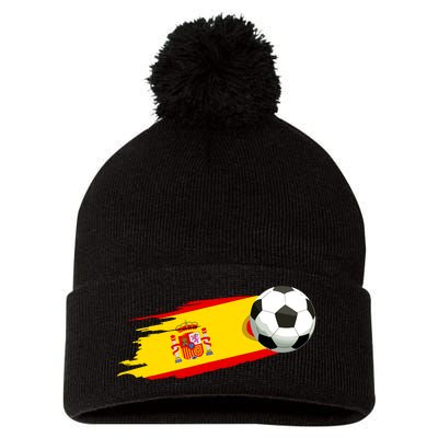 Spain Soccer Ball Spain Flag Jersey Spanish Football Fan Pom Pom 12in Knit Beanie