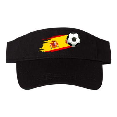 Spain Soccer Ball Spain Flag Jersey Spanish Football Fan Valucap Bio-Washed Visor