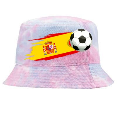 Spain Soccer Ball Spain Flag Jersey Spanish Football Fan Tie-Dyed Bucket Hat