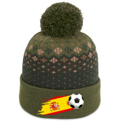 Spain Soccer Ball Spain Flag Jersey Spanish Football Fan The Baniff Cuffed Pom Beanie