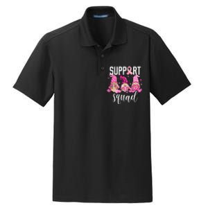 Support Squad Breast Cancer Awareness Gnomes Family Dry Zone Grid Polo