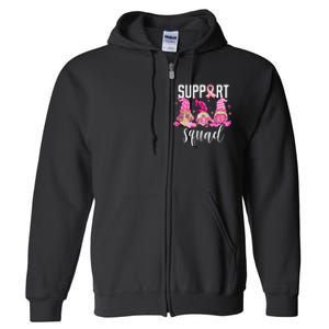 Support Squad Breast Cancer Awareness Gnomes Family Full Zip Hoodie