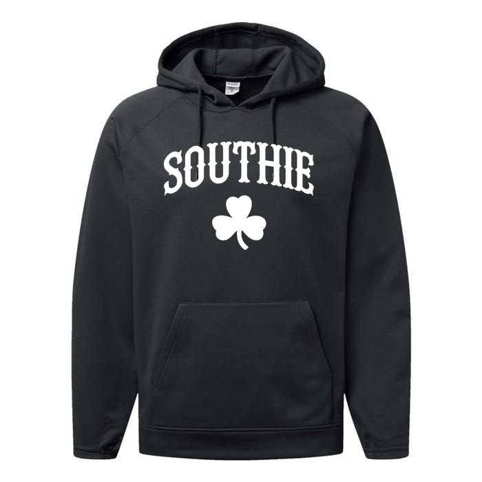 Southie South Boston Massachusetts tee Performance Fleece Hoodie