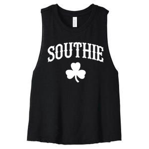 Southie South Boston Massachusetts tee Women's Racerback Cropped Tank