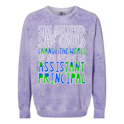 So She Became An Assistant Principal Gift Colorblast Crewneck Sweatshirt