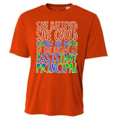 So She Became An Assistant Principal Gift Cooling Performance Crew T-Shirt