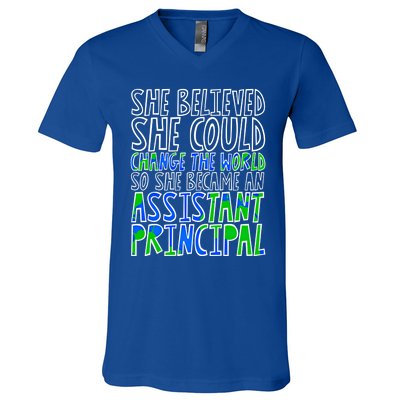 So She Became An Assistant Principal Gift V-Neck T-Shirt