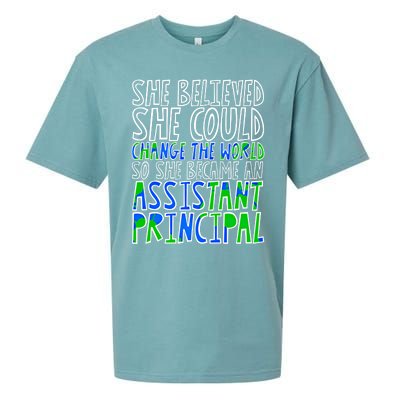 So She Became An Assistant Principal Gift Sueded Cloud Jersey T-Shirt