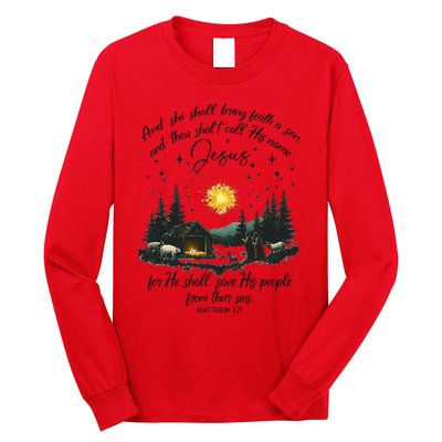 She Shall Bring Forth A Son Jesus Christian Christmas 2024 Long Sleeve Shirt