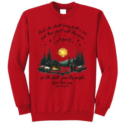 She Shall Bring Forth A Son Jesus Christian Christmas 2024 Sweatshirt