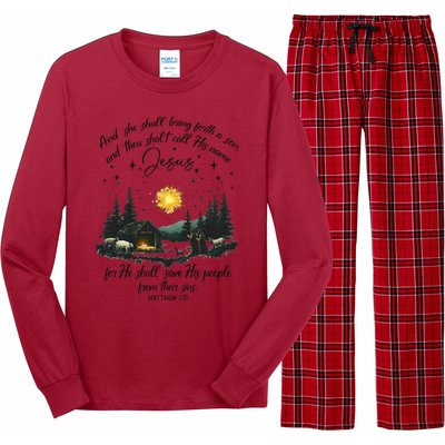 She Shall Bring Forth A Son Jesus Christian Christmas 2024 Long Sleeve Pajama Set