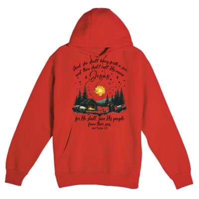 She Shall Bring Forth A Son Jesus Christian Christmas 2024 Premium Pullover Hoodie