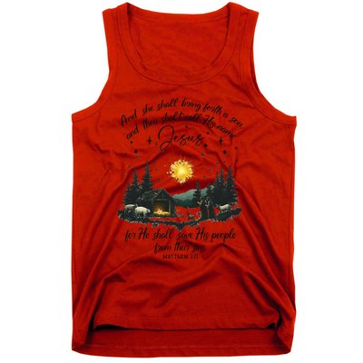 She Shall Bring Forth A Son Jesus Christian Christmas 2024 Tank Top