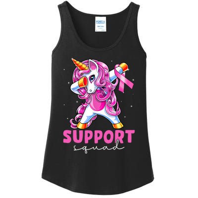 Support Squad Breast Cancer Awareness Pink Unicorn Ladies Essential Tank