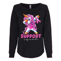 Support Squad Breast Cancer Awareness Pink Unicorn Womens California Wash Sweatshirt