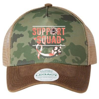 Support Squad Butterfly Peach Ribbon Endometrial Cancer Legacy Tie Dye Trucker Hat