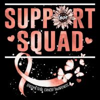 Support Squad Butterfly Peach Ribbon Endometrial Cancer Stripe Pom Pom Beanie