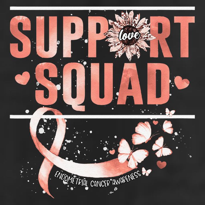 Support Squad Butterfly Peach Ribbon Endometrial Cancer Cool Comfort Performance Bucket Hat