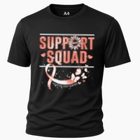 Support Squad Butterfly Peach Ribbon Endometrial Cancer Cooling Performance Crew T-Shirt