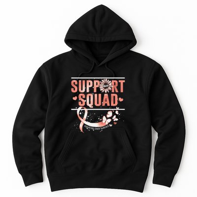 Support Squad Butterfly Peach Ribbon Endometrial Cancer Hoodie