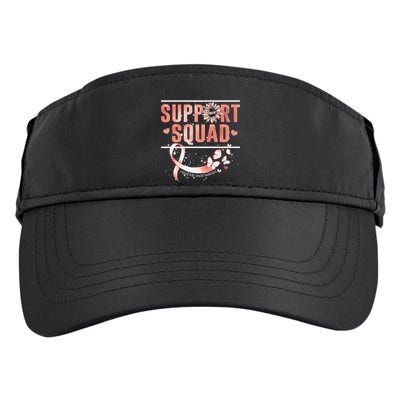 Support Squad Butterfly Peach Ribbon Endometrial Cancer Adult Drive Performance Visor