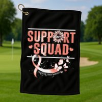 Support Squad Butterfly Peach Ribbon Endometrial Cancer Golf Towel
