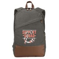 Support Squad Butterfly Peach Ribbon Endometrial Cancer Cotton Canvas Backpack