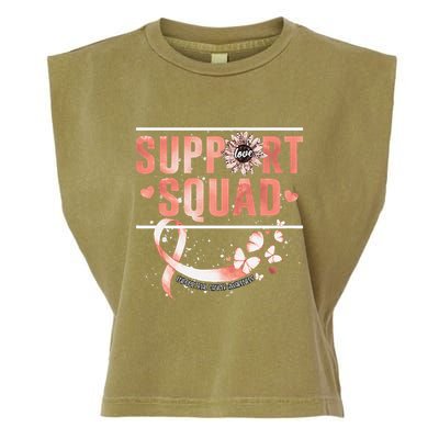 Support Squad Butterfly Peach Ribbon Endometrial Cancer Garment-Dyed Women's Muscle Tee