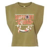 Support Squad Butterfly Peach Ribbon Endometrial Cancer Garment-Dyed Women's Muscle Tee