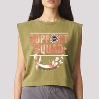 Support Squad Butterfly Peach Ribbon Endometrial Cancer Garment-Dyed Women's Muscle Tee