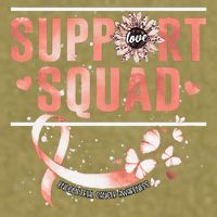 Support Squad Butterfly Peach Ribbon Endometrial Cancer Garment-Dyed Women's Muscle Tee