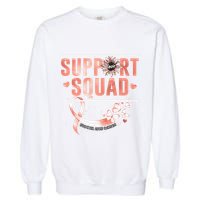 Support Squad Butterfly Peach Ribbon Endometrial Cancer Garment-Dyed Sweatshirt