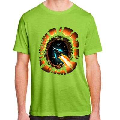 Space Spaceship Black Hole Rocket Astronomy Astronomer Cool Gift Adult ChromaSoft Performance T-Shirt