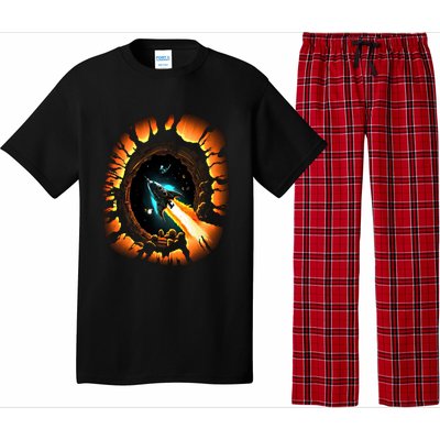 Space Spaceship Black Hole Rocket Astronomy Astronomer Cool Gift Pajama Set