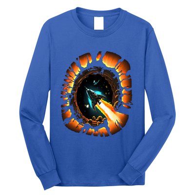 Space Spaceship Black Hole Rocket Astronomy Astronomer Cool Gift Long Sleeve Shirt