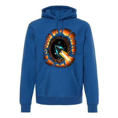 Space Spaceship Black Hole Rocket Astronomy Astronomer Cool Gift Premium Hoodie