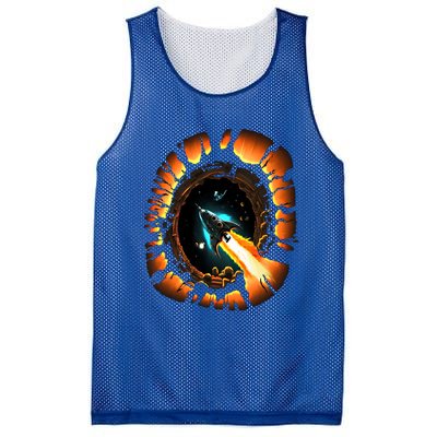 Space Spaceship Black Hole Rocket Astronomy Astronomer Cool Gift Mesh Reversible Basketball Jersey Tank