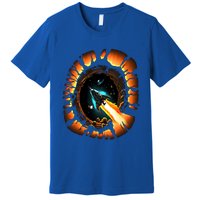 Space Spaceship Black Hole Rocket Astronomy Astronomer Cool Gift Premium T-Shirt