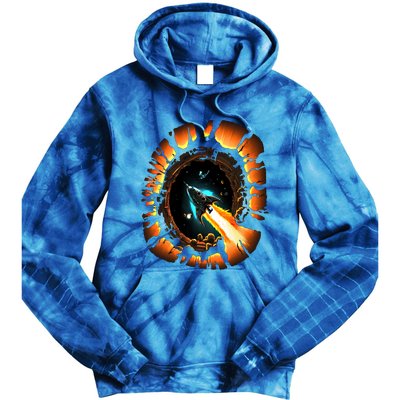 Space Spaceship Black Hole Rocket Astronomy Astronomer Cool Gift Tie Dye Hoodie