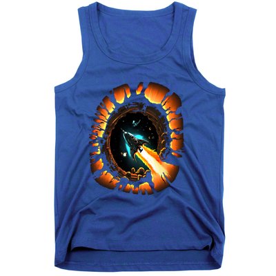 Space Spaceship Black Hole Rocket Astronomy Astronomer Cool Gift Tank Top