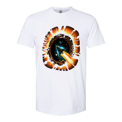 Space Spaceship Black Hole Rocket Astronomy Astronomer Cool Gift Softstyle CVC T-Shirt