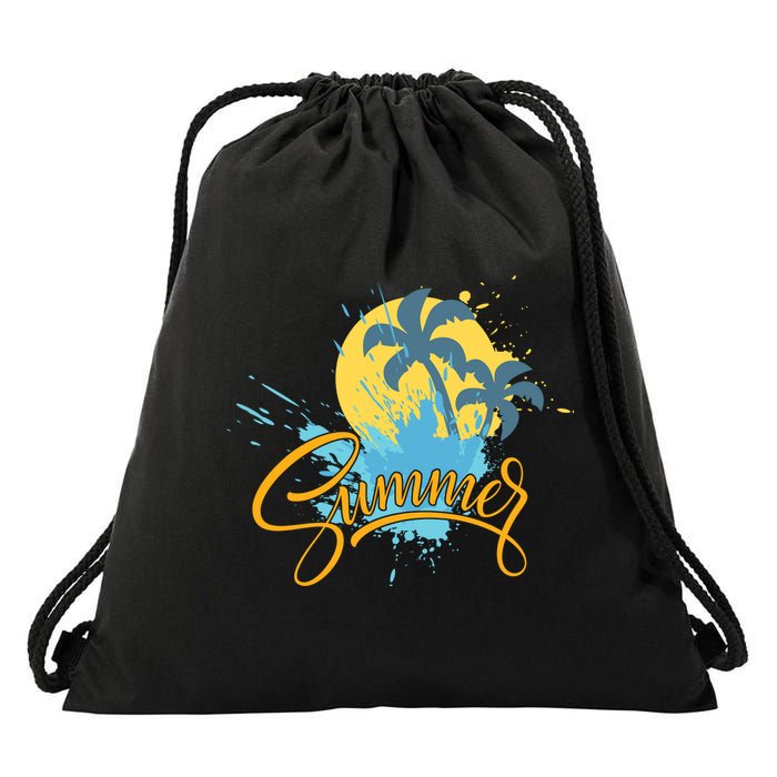 Summer Splash Beach Life Drawstring Bag