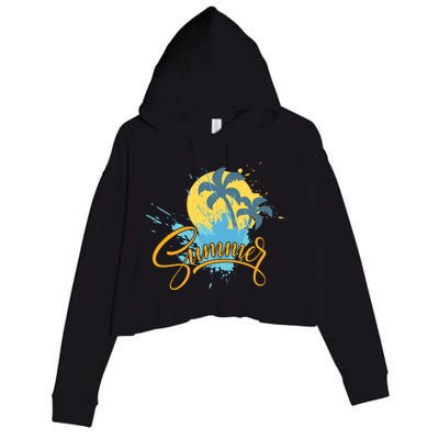 Summer Splash Beach Life Crop Fleece Hoodie