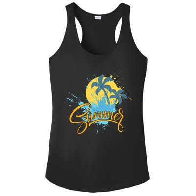 Summer Splash Beach Life Ladies PosiCharge Competitor Racerback Tank