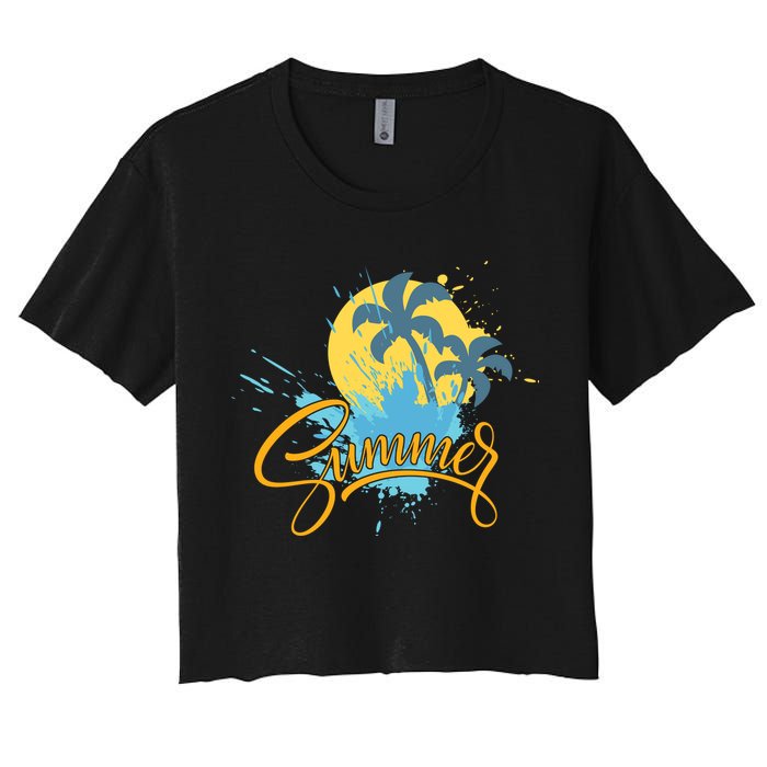Summer Splash Beach Life Women's Crop Top Tee